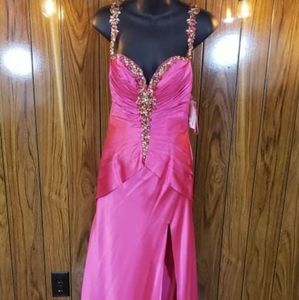 Mori Lee - Flaunt - Long Dress - Color Hot Pink - Size 4 - ML91104
